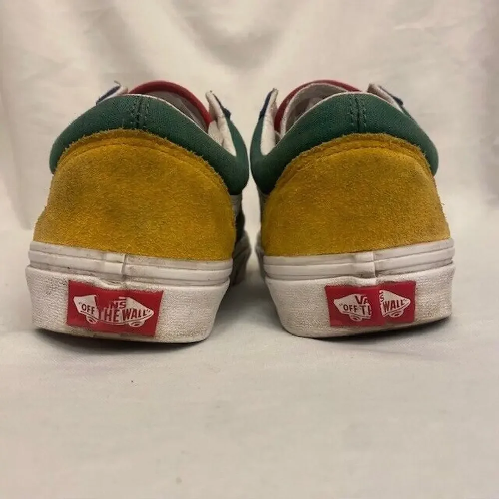 Vans Old Skool Blue Green Yellow Suede Canvas Sneakers